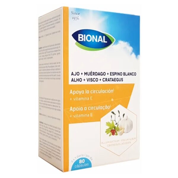 Ajo, Muérdajo y Espino Blanco - Bional - 80 cápsulas