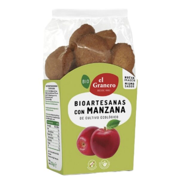 Galletas Artesanas con Manzana Bio - El Granero - 250 gramos