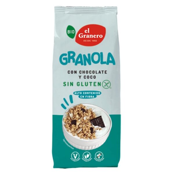 Granola con Chocolate y Coco Sin Gluten Bio - 350 gramos