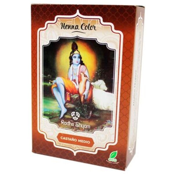 Henna Castaño medio en polvo Eco Vegan - Radhe Shyam - 100 gramos