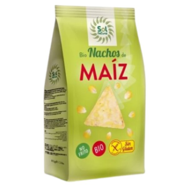 Nachos Maiz No Fritos Sin Gluten - Solnatural - 80 gramos
