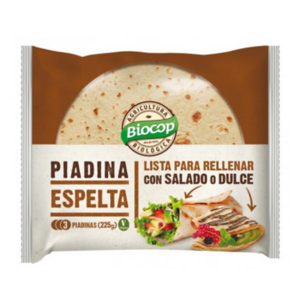 Piadina de Trigo de Espelta Bio - Biocop - 3 unidades