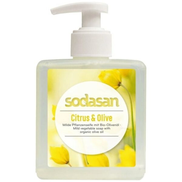 Jabon de Manos Citrus y Oliva con dosificador Vegan - Sodasan - 300ml