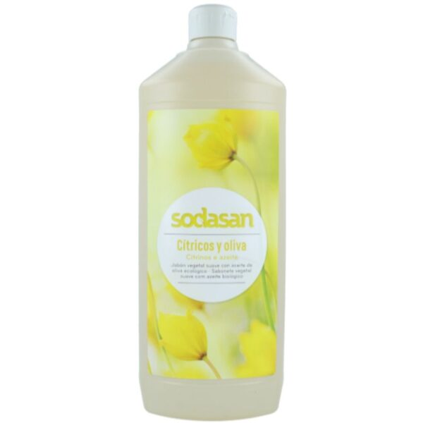 Jabon de Manos Citrus y Oliva Vegan - Sodasan - 1 litro