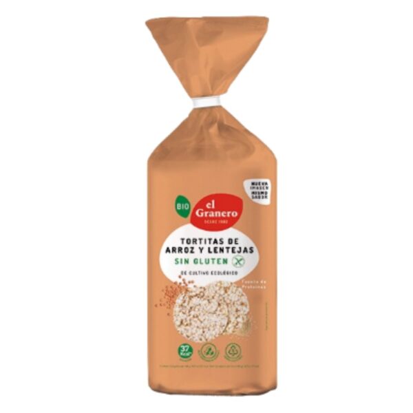 Tortitas de Arroz y Lentejas Sin Gluten Bio - El Granero - 115 gramos