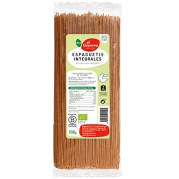 Espaguetis integrales Bio - El Granero - 500 gramos